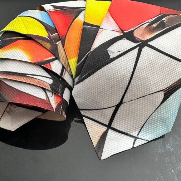 Modernist Tie Retro Designer Menswear Tie Necktie Mid Century Painting Abstract - Picture 6 of 7